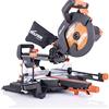 Evolution Power Tools R255SMS+ Sega a troncatrice radiale con lama multi-materiale, taglia legno, metallo e plastica, inclinazione di bise llo 45°, angolo di taglio 50°, 2000 W, 255 mm, 220-240 V