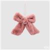 EDG Enzo De Gasperi Fiocco di Natale in Peluche Dark Pink - Decorazione Natalizia
