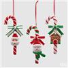 EDG Enzo De Gasperi Decorazione Natale Candy Cane Ass. 1 Pz Verde e Rosso H14 cm - Addobbo Natalizio