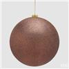 EDG Enzo De Gasperi Palla di Natale Glitter Marrone Ø20 cm - Addobbo Natalizio