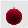 EDG Enzo De Gasperi Palline di Natale in Velluto Burgundy Ø12 cm - Set 4 Pezzi