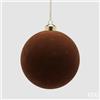 EDG Enzo De Gasperi Palline di Natale in Velluto Dark Brown Ø12 cm - Set 4 Pezzi