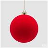 EDG Enzo De Gasperi Palline di Natale in Velluto Rosso Ø12 cm - Set 4 Pezzi