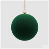 EDG Enzo De Gasperi Palline di Natale in Velluto Verde Scuro Ø10 cm - Set 6 Pezzi