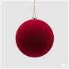 EDG Enzo De Gasperi Palline di Natale in Velluto Burgundy Ø10 cm - Set 6 Pezzi