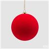 EDG Enzo De Gasperi Palline di Natale in Velluto Rosso Ø10 cm - Set 6 Pezzi