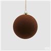 EDG Enzo De Gasperi Palline di Natale in Velluto Dark Brown Ø8 cm - Set 8 Pezzi