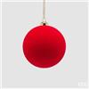 EDG Enzo De Gasperi Palline di Natale in Velluto Rosse Ø8 cm - Set 8 Pezzi