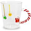 WD LifeStyle Tazza di Natale in Vetro 425 ml con Decoro Gatto - Tazza Natalizia Idea Regalo