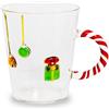 WD LifeStyle Tazza di Natale in Vetro 425 ml con Decoro Cane - Tazza Natalizia Idea Regalo