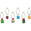 WD LifeStyle Set 6 Anellini Segnaposto in Vetro con Decoro Natalizio - Decorazione Tavola di Natale