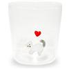 WD LifeStyle Bicchiere Vetro Borosilicato Cc 250 ml Decoro Gatto