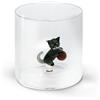 WD LifeStyle Bicchiere Vetro Borosilicato Cc 250 ml Decoro Gatto
