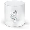 WD LifeStyle Bicchiere Vetro Borosilicato Cc 250 ml Decoro Gatto Gomitolo
