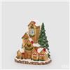 EDG Enzo De Gasperi Decoro Casa Cucù con LED Marrone 26x17xH28 cm - Decorazione di Natale