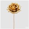 EDG Enzo De Gasperi Rosa Glossy Ramo Gold H60 Ø20 cm - Decoro Floreale di Natale