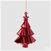 EDG Enzo De Gasperi Decoro Diamante Pino da Appendere Rosso 17x13x6 cm - Addobbo di Natale