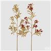 EDG Enzo De Gasperi Ramo Bacche con Foglie Red Gold H75 cm - 1 Pezzo Assortito Decorazione Natalizia
