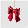 EDG Enzo De Gasperi Fiocco Decorativo Rosso H9,5 cm - Addobbo Albero di Natale