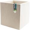 EDA - Vaso quadrato 40 cm Volcania 31 L - Decorazione imitazione pietra - Doppia parete - Area di ritenzione idrica - 39,5 x 39,5 x 43,5 cm - Beige calcareo