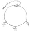 LIKGREAT Bracciale Stella di David e Chai Ebraico in Acciaio Inox | con Ciondolo Mano di Hashem Bracciale Amuleto Ebraico Regolabile Gioiello di Fortuna e Fede per Donna