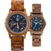 Zeitholz Orologi in legno Zeitholz per coppie con incisione gratuita, regali personalizzabili, Bergen Blu 42mm & Leuben Indigo 36mm. Realizzati in legno naturale con movimento al quarzo giapponese.