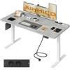 JUMMICO Scrivania Regolabile in Altezza con Presa 160x80 cm Grigia | Scrivania elettrica regolabile in altezza, tavolo da ufficio, scrivania per computer per casa, grigio