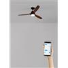 CREATE / WINDCUP/Ventilatore soffitto con luce nero pale legno scuro con con Wifi e telecomando / 40W, silenzioso, Ø132 cm, 3 temperature di luce, 2 altezze, funzione estate-inverno