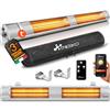TRESKO® Stufa a Infrarossi 3000W Interni ed Esterni con Wi-Fi & Telecomando | Riscaldatore a infrarossi con 3 livelli di calore | Stufa elettrica al quarzo da parete per patio, interni ed esterni
