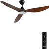 CREATE / WIND BALANCE/Ventilatore da soffitto con luce nero effetto legno scuro con telecomando / 40W, Silenzioso, Ø132 cm, 6 velocità, funzione estate-inverno