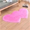Hixingo Tappeto Camera da Letto Peloso Forma Cuore Tappeto Salotto Moderno Shaggy a Pelo Lungo Tappeti Camera da Letto Soffice Antiscivolo Zerbino Peloso per Corridori (Rosa scuro,60x120cm)