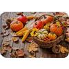 A.Monamour Tappetino per Il Bagno Antiscivolo Assorbente Morbido Raccolto Autunnale Zucche Pannocchie Foglie Nel Carrello Su Sfondo Di Legno Tappeto Doccia Cucina Zerbino Cameretta 40x60cm