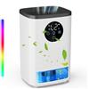Lomffy Deumidificatore, 1400ml Deumidificatori Casa Muffa Portatile Spegnimento/Sbrinamento Automatico 2 Velocità Silenzioso Deumidificatori Casa Muffa Desmidificatore Elettrico con 7 LED Colori, 4-24 Timer