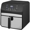 Il Gruppone Passione Casa Friggitrice ad Aria 6,5L Digitale XL con Display LED Touch, 8 Programmi Automatici, Temperatura Regolabile fino a 200°C, Cestello Antiaderente, 1800W, Nero/Inox - 6.5 Litri - Nero