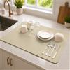 SOQKEEN Tappetino Scolapiatti Grande 60x40 cm, Assorbente Cucina | Design Elegante, Ampia Superficie, Tagliabile, Base Antiscivolo, Facile da Pulire, Protegge il Piano Cucina