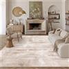 PureCozy Tappeto da salotto 300 x 400 cm, beige marrone lavabile | Grande tappeto moderno antiscivolo a pelo basso, astratto, neutro naturale, a pelo basso, per camera da letto, salotto