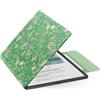 MoKo Custodia Magnetica per Kindle Scribe 11" (3a Generazione), Fiore verde | e Kindle Scribe Colorsoft (1a Generazione) - Copertina in PU premium sottile con astuccio penna e Auto Sonno/Sveglia