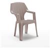 - Sedia da giardino impilabile alta in plastica cappuccino