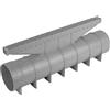 - Griglia per scolo acqua piovana con tubo di scarico 50 x 19,5 x 110 cm