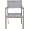 - Sedia da giardino con braccioli Woodbury in legno e textilene grigio