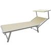 - Lettino prendisole pieghevole alluminio e Textilen 183x58 cm H 36 cm ecrù