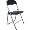 - Sedia pieghevole in acciaio con imbotittura 45x45x80 cm nero