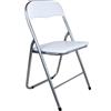 - Sedia pieghevole in acciaio con imbotittura 45x45x80cm bianco