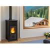 La Nordica Stufa a legna in acciaio porcellanato Tea Nordica 7 kW nero