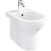 Idro-Bric Bidet filo muro S20 Round a pavimento in ceramica bianca monoforo
