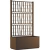 - Fioriera da esterno con grigliato Stefanplast plastica caffè 80x36x140 cm