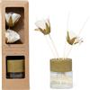 - Diffusore di essenza bacchetti fiore Basilico Menta vetro 100 ml scatola regalo