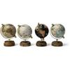NO BRAND Mappamondo con base in legno mappe assortite 8x10xh13cm