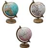 NO BRAND Mappamondo con base in legno mappe assortite 15x12.5xh22.5cm