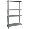 - Scaffale modulare 4 ripiani in metallo leggero 150x80x30 cm argento